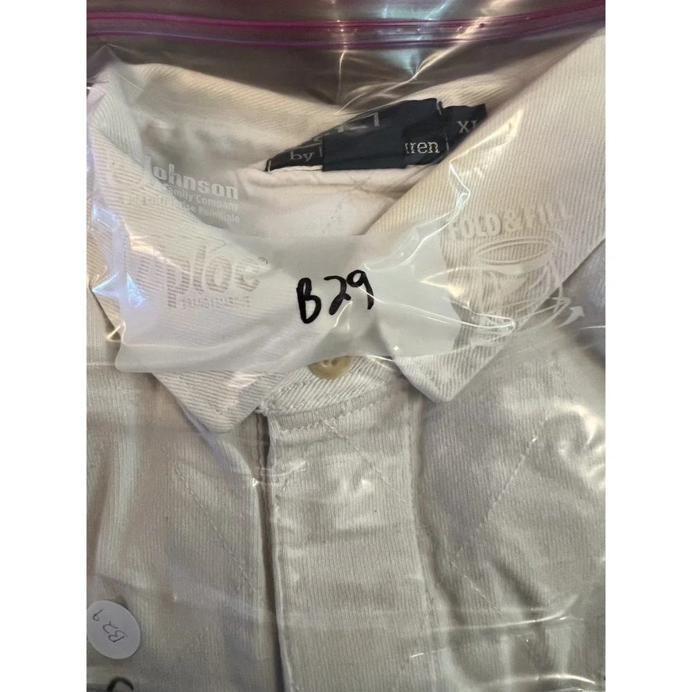 Rare Vintage POLO RALPH LAUREN Spell Out Scribble Polo Shirt 90s‎  White XL B29